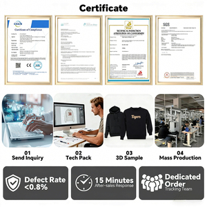 Abbigliamento all'Ingrosso OEM/ODM, <span class=keywords><strong>Giacca</strong></span> Bomber Streetwear Personalizzata, 100% Poliestere Traspirante Antivento, Tinta in Capo, Maniche Lunghe, <span class=keywords><strong>Grigia</strong></span> - Product Image 6