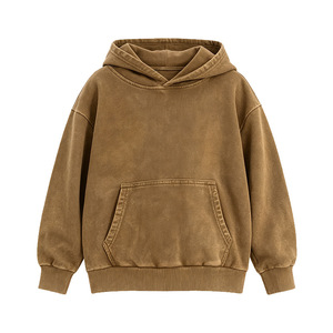 Sudadera con Capucha Personalizada para Niños, 360GSM, Felpa Francesa, Estilo Vintage Lavado, Sudadera Holgada, Ropa Urbana Infantil - Product Image 3