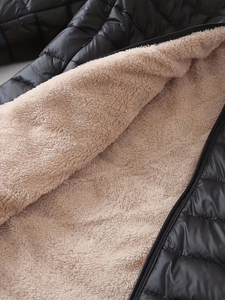 Custom Medium <strong>Long</strong> Women's Fashion <strong>Winter</strong> Coat Casual Quilted Hooded Thin Fleece <strong>Jackets</strong> for Women - Product Image 5
