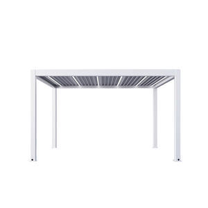 Pérgola de Aluminio Impermeable con Techo de Láminas Motorizado, Gazebo para Exteriores con Control Remoto, Sistema de Techo de Láminas para Jardín y Patio - Product Image 1