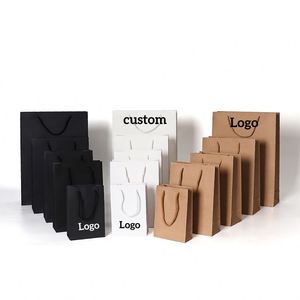 Wholesale Oem Brown Kraft <b>Paper</b> Bag Shopping Gift Food Retail Bag Printed logo Custom <b>Made</b> White Packaging Kraft <b>Paper</b> Bags - Product Image 1
