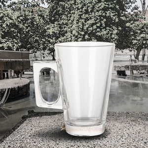 Vente en gros de mugs à bière en verre transparent de 10 oz (300 ml), design moderne, écologiques, compatibles micro-ondes et lave-vaisselle, avec poignée, pour boire du thé - Product Image 3