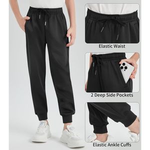 Pantalones Deportivos para Niños Qbk, Corte Ajustado, Estilo Jogger, Cintura Ajustable con Cordón, Elásticos, Ropa Deportiva Informal, 3-16 Años - Product Image 3