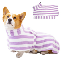 Peignoir en polaire corail pour animaux de compagnie, super absorbant, séchage rapide, serviette de bain pour chien et chat, toutes saisons, toilettage, doux, durable, lavable