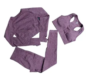 2021 Mới Bán Buôn Tùy Chỉnh Hoodies Và Sáng Bóng Quần Yoga Mặc Đồ Thể Thao Cho 3 Piece Set Phụ Nữ Quần Áo Thể Dục