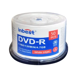 Inbest Hub Inkjet putih kelas profesional, dapat dicetak 4.7GB 16x DVD-R