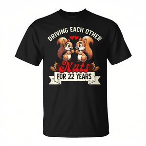 Camiseta para parejas por el 22.º aniversario de boda, que se han enamorado el uno del otro durante 22 años - Product Image 2