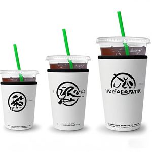 Manchon en néoprène personnalisé avec impression par sublimation de fleurs roses, pour café glacé et crème glacée, garde au froid longtemps, lot de 3, un ensemble - Product Image 2