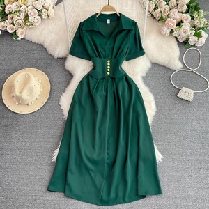 Vente en gros – Nouvelles robes décontractées d'été 2026 pour femmes, élégantes, à <span class=keywords><strong>col</strong></span> en <span class=keywords><strong>V</strong></span> et <span class=keywords><strong>manches</strong></span> <span class=keywords><strong>courtes</strong></span>, disponibles en 10 couleurs - Product Image 6