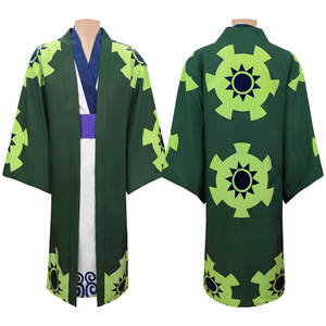 Anime uma peça roronoa zoro fantasia, cosplay wano kuni country kimono robe traje cheio, halloween carnaval traje