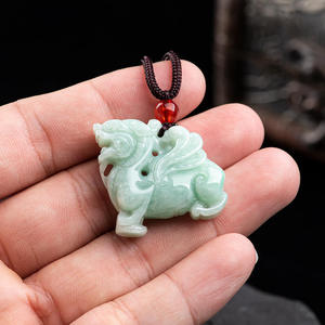 Colgante de Jadeíta Natural de Myanmar con Apsaras Voladoras y Kirin, para Hombre y Mujer, Jade General al por Mayor PX10 - Product Image 4