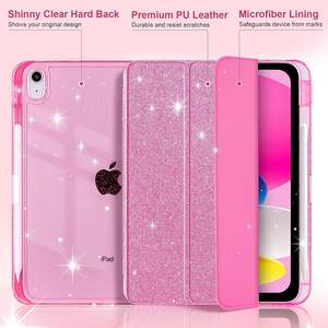 Nuova Custodia per Tablet con Glitter Scintillanti per Bambini, Sottile, Pieghevole a Tre Ante con Supporto e Retro Trasparente per <span class=keywords><strong>iPad</strong></span> A16 11 2025 e <span class=keywords><strong>iPad</strong></span> 10a Generazione 10.9 - Product Image 6