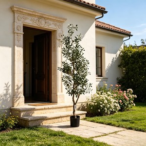 Knock Down Faux Olive Tree Artificial Potted Plant <b>Flat</b> <b>Pack</b> Simulated Olive DIY Assembly For Home Garden Décor - Product Image 4