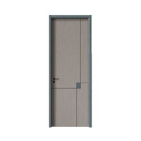 Porte coupe-feu simple cristal de carbone écologique multicouche en bois massif épissage couleur couture Grain de bois bois porte de maison