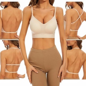 Sujetador sin espalda <span class=keywords><strong>para</strong></span> mujer, bralette sin costuras con escote en V profundo, tirantes convertibles multiusos, ropa interior invisible, lencería de corte bajo <span class=keywords><strong>para</strong></span> <span class=keywords><strong>vestidos</strong></span> sin espalda - Product Image 3