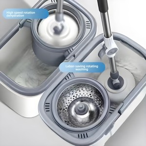 Factory Wholesale Best Selling 360 Degree Rotating Stainless Steel <b>Mop</b> Bucket Self-Wringer Eco-Friendly Flat <b>Mop</b> 700ml Capacity - Product Image 3