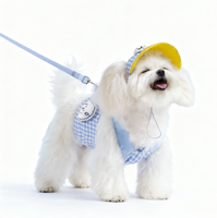 Conjunto de Arnés y Correa para Perro de Malla Suave de Lujo Personalizado al por Mayor con Estampado Animal, No Retráctil, para Cachorros Pequeños/Medianos con Gorro