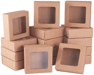 Bánh Quy Bánh Macaron Bánh Kẹo Trang Sức Xà Phòng Tiệc Cưới Ủng Hộ Nhỏ Mini Kraft Paper Pastry Hộp Quà Tặng Với Cửa Sổ Rõ Ràng - Product Image 1