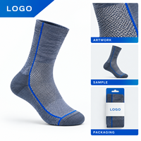 Chaussettes de cyclisme ventilées Ride Fit bleu-gris, maille respirante, bord côtelé, faible volume, zones de couleur inaltérable, construction talon-orteil, tableau des tailles