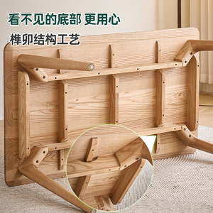 Chiya Furniture Solid Wood <b>Dining</b> <b>Table</b> Set 6 Piece <b>White</b> Ash Wood Modern Simple Style For <b>Dining</b> Room - Product Image 4
