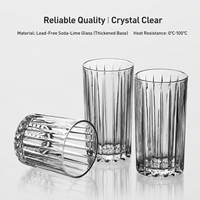 Verre à boire moderne à rayures verticales en verre sodocalcique, tasse épaissie pour café, jus, eau pétillante, cocktails, restaurant, hôtel, bar