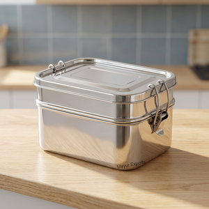 Best Selling Compact Lightweight Stainless Steel <b>Lunch</b> <b>Box</b> Rectangle 1-3L Dishwasher Safe Freshness Preservation Classic Design - Product Image 4