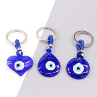 Promotion bleu mauvais yeux verre porte-clés amulette mauvais œil porte-clés turc démon porte-clés breloque pendentif mauvais yeux bijoux porte-clés