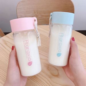 Wholesale DIY Transparent Custom Glass Tumbler Water <b>Bottle</b> with Large Capacity Reusable Portable Design Screw-On Cap - Product Image 6