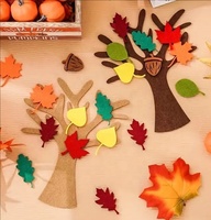 Kit de bricolage en feutre fait main pour arbre - Décoration murale multicolore pour la maison, accessoire de festival d'automne