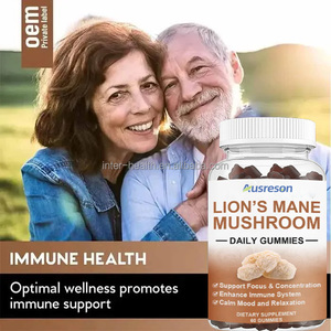 Ausreson Custom Organic Lions Mane Extract Gummies Gummy Etiqueta privada Suplemento de enfoque cerebral Lions Mane Mushroom Gummies - Product Image 3