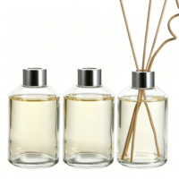 Bouteille diffuseur de parfum en verre transparent vide et rechargeable avec bouchon argenté, impression personnalisée pour l'aromathérapie