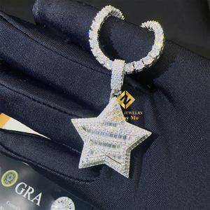 GRA Certificates Pass Diamond Tester Iced Out Fire Jewelry 925 Silver VVS1 Baguette Moissanite Diamond Pendant Necklace Gift - Product Image 4