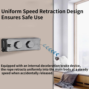 <b>Wall</b> <b>Mounted</b> Stainless Steel Line <b>Clothes</b> <b>Drying</b> Laundry Line Indoor <b>Outdoor</b> <b>Clothes</b> Line Retractable Clothesline - Product Image 4