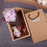 Bunga buatan kualitas tinggi kotak hadiah Sabun set beruang mawar untuk pacar kekasih hadiah ulang tahun Valentine hadiah Hari Valentine