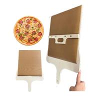 Sunmax Offre Spéciale Spatule à Pizza Magique Premium Antiadhésive Durable avec Manche en Bois et Pelle Coulissante pour Transfert