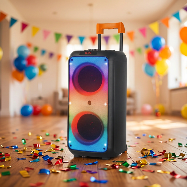 Altavoz De Karaoke Bafle Bleutoof Haut Parleur Avec Micro Outdoor Dj Party Dual 8 Inch Karaoke Speaker with Mic and bluetooth