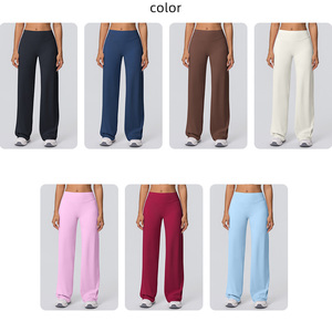 Nouveau pantalon de sport <span class=keywords><strong>pour</strong></span> <span class=keywords><strong>femme</strong></span> en nylon double brossé, coupe large, taille haute, effet push-up, <span class=keywords><strong>pour</strong></span> la <span class=keywords><strong>gym</strong></span> - Product Image 4