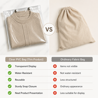 Sac en PVC plastique personnalisé avec logo pour l'emballage de vêtements, sac d'expédition translucide durable pour vêtements, housse anti-poussière, organisateur de robes de mariage