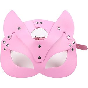 Masque de chat en cuir pour femme SINSEN, demi-masque pour les yeux, accessoire de costume pour fête d'Halloween - Product Image 6