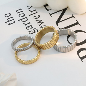 Fashion <b>Rings</b> <b>Titanium</b> Steel Gear <b>Ring</b> Geometric Shape Women's Gift 3.5mm Width Steel Color - Product Image 3