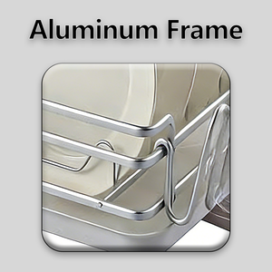 ชั้นวางจานในครัวแบบตั้งพื้น - อเนกประสงค์ ทนทานสูง กันลื่น กันสนิม <span class=keywords><strong>อลู</strong></span><span class=keywords><strong>มิ</strong></span><span class=keywords><strong>เนียม</strong></span>+ABS+PVC พร้อมตะกร้าเก็บช้อนส้อม - Product Image 2