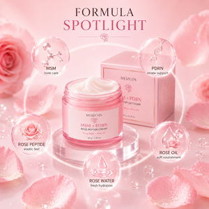 Crème <span class=keywords><strong>Visage</strong></span> Hydratante Éclatante au Peptide <span class=keywords><strong>de</strong></span> <span class=keywords><strong>Rose</strong></span> MSM PDRN 50g avec <span class=keywords><strong>Eau</strong></span> <span class=keywords><strong>de</strong></span> <span class=keywords><strong>Rose</strong></span> et Huile <span class=keywords><strong>de</strong></span> <span class=keywords><strong>Rose</strong></span>, Soin OEM ODM pour la Peau, Marque Privée - Product Image 6