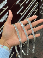 Cadena de Plata de Ley 925 Maciza, Diseño Espiga Plana, Estilo Serpiente, Sin Terminar, Proveedor de Joyería Permanente, Venta al por Mayor