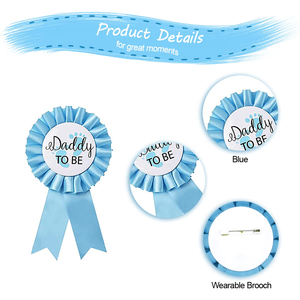 Pafu 2 packs de décorations pour baby shower : Écharpe « Future maman » et badge « Future <span class=keywords><strong>papa</strong></span> » en fer blanc, cadeaux de bienvenue pour bébé, ensembles d'écharpes pour baby shower - Product Image 4