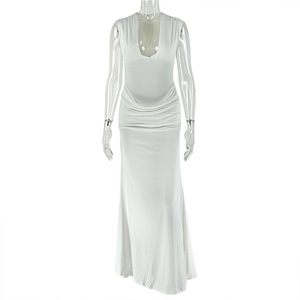 NUOVO ARRIVO Abito da Donna Senza Maniche in Due Colori Vestito Lungo Aderente Elegante per Feste Taglie S-L - Product Image 4