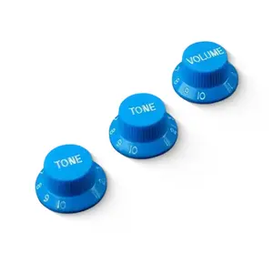 Blue plastic 1 Volume and 2 Tone Speed AMP Effect Pedal Control Knobs Top Hat guitar Knob for Electric Guitar Bass
