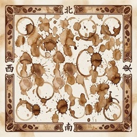 Tapis de Mahjong Américain de Luxe Tigre de Tartan en Caoutchouc, 31,5 Pouces Carré, Pliable et Imperméable, pour les Rassemblements Sociaux