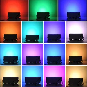 Nuevo foco de luz LED de inundación, cuentas LED RGB de hierro para exteriores, reflector impermeable AC220V 50W 100W, colores RGB, jardín blanco 80 50