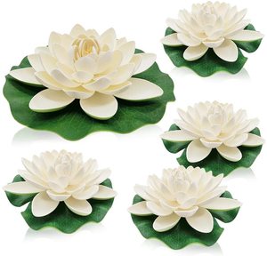 Artificiale Giglio <span class=keywords><strong>di</strong></span> Acqua <span class=keywords><strong>di</strong></span> Galleggiamento della Gomma Piuma Del <span class=keywords><strong>Fiore</strong></span> <span class=keywords><strong>di</strong></span> Loto per Stagno Patio Giardino Piscina Decor Large Size 5 Pack - Product Image 6