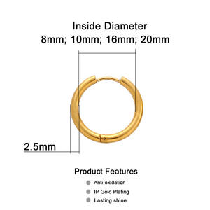 Nuevos Pendientes de <span class=keywords><strong>Aro</strong></span> Pequeños de Acero Inoxidable para <span class=keywords><strong>Hombre</strong></span> y Mujer, Joyería para Perforaciones de Cartílago, Pendientes <span class=keywords><strong>Hombre</strong></span> Mujer - Product Image 2